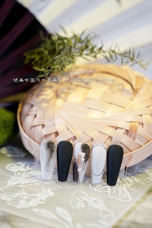 中国风水墨美甲