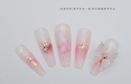 沈阳美甲学校 梦幻蝴蝶美甲美的出乎意料