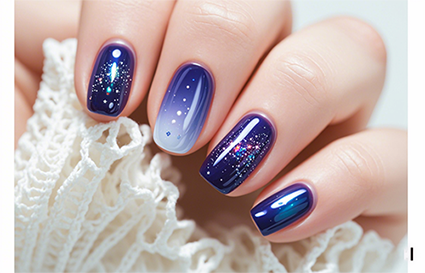 梦幻星空美甲教程，沈阳美甲学校喊你学习